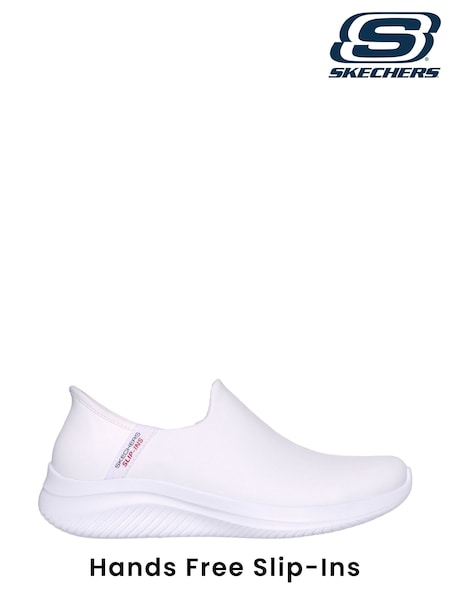 Skechers White Womens Ultra Flex 3.0 All Smooth Slip In Trainers (878609) | AED259