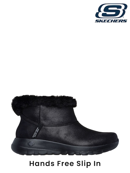Skechers Black On The Go Joy Cozy Dream Slip In Boots (878711) | LEI 663
