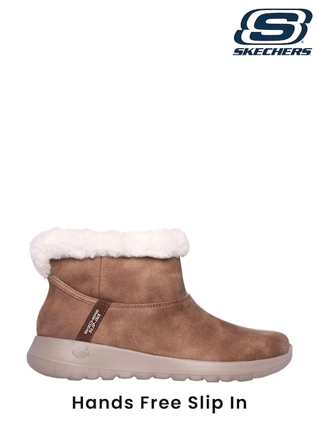 Skechers Natural On The Go Joy Cozy Dream Slip In Boots (878831) | LEI 663