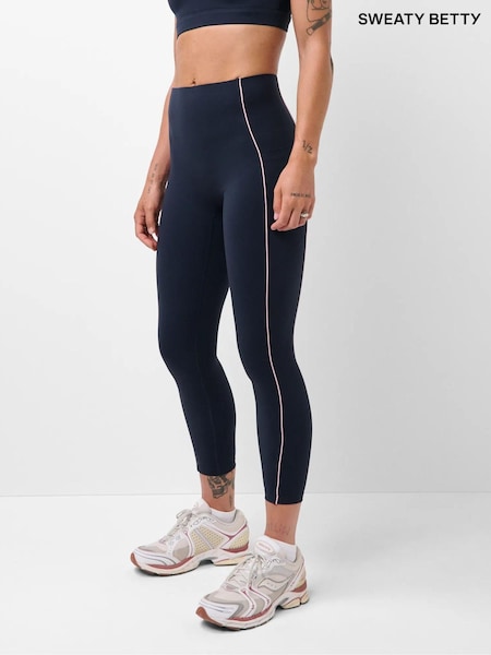 Ciemnoniebieski - Sweaty Betty Power Ultrasculpt Piping Leggings