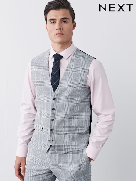 Grey Check Suit Waistcoat (879321) | €12
