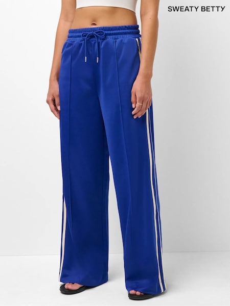 Blue - Sweaty Betty Revival Pintuck Side Stripe Regular Wide Leg Trousers