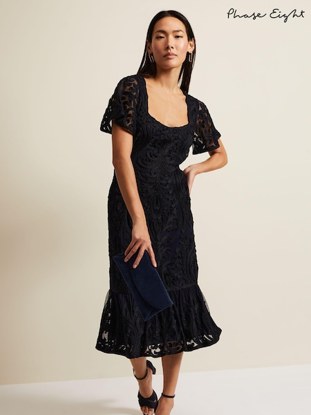 Phase Eight Blue Matilda Tapework Midi Dress (879390) | 13,158 UAH