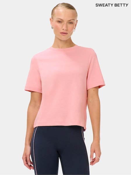 Pink - Sweaty Betty Elevated Cotton Boxy T-shirt