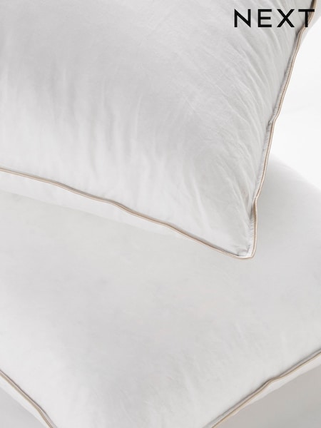 Set of 2 Firm 100% Cotton Goose Feather and Down Pillows (879514) | $81