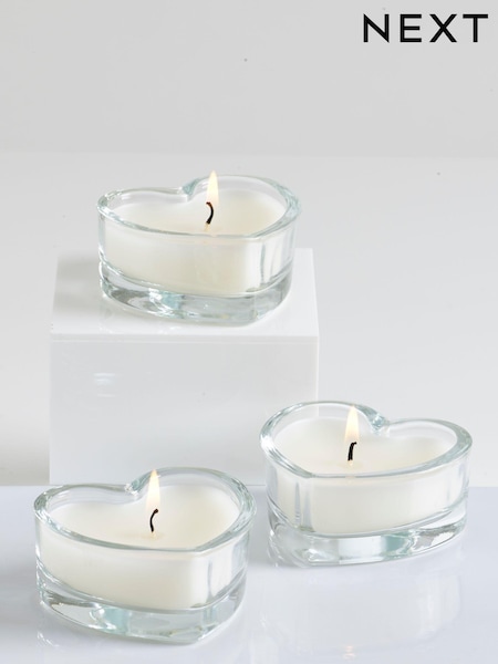 Grey English Rose XL Tealights Heart Candle (879573) | €6