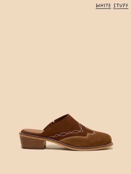 White Stuff Brown Wallflower Suede Mules (879604) | €38