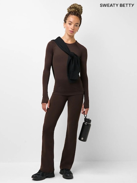 Қоңыр - Sweaty Betty Seamless Textured Long Sleeve Top