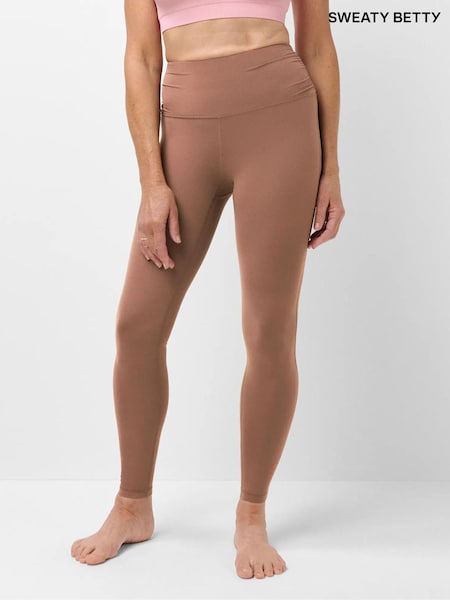 Marrón - Leggings Ultimate Studio 7/8 fruncidos de Sweaty Betty