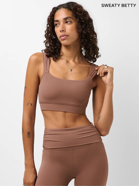 Chestnut Brown - Sweaty Betty Ultimate Studio Ruched Bra
