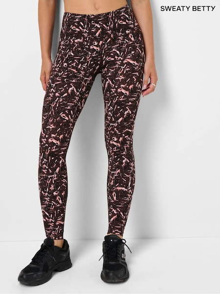 Brown Fleck Print - Sweaty Betty Power Workout Leggings
