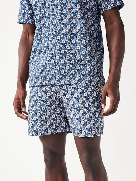 Lyle & Scott Navy Blue Floral Print Resort Shorts (880505) | €42