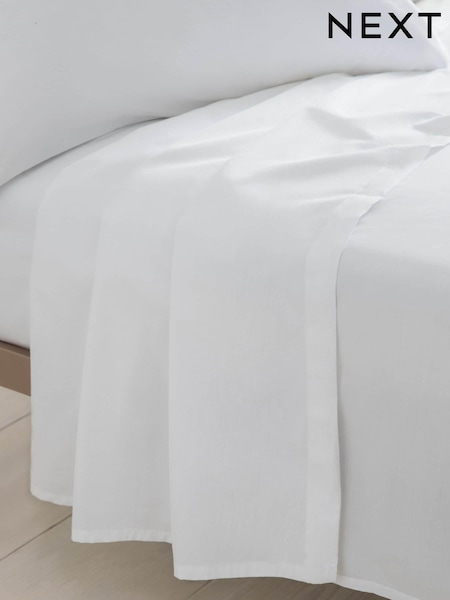 White Cotton Rich Flat Sheet (880733) | €13 - €24
