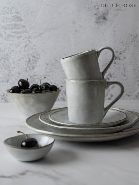 Dutch Rose Set of 4 Grey Mugs (880903) | €46