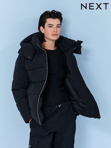 Black Hooded Padded Coat (881161) | €25