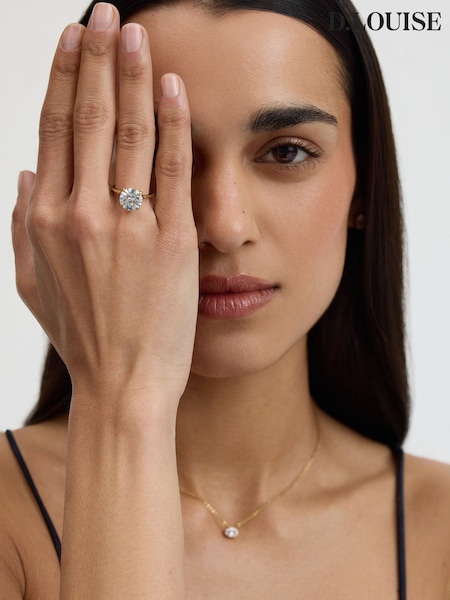 Gold - D.louise Round Solitaire Diamond-inspired Ring