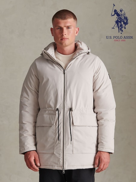 Cream - Regular U.s. Polo Assn. Smart Longline Padded Parka