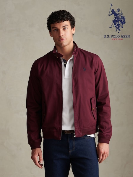 Red - Regular U.s. Polo Assn Cotton Twill Harrington Jacket
