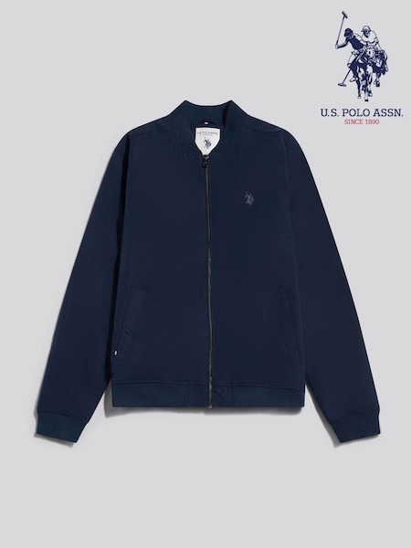 Blue - Regular U.s. Polo Assn Jersey Lined Smart Bomber Jacket