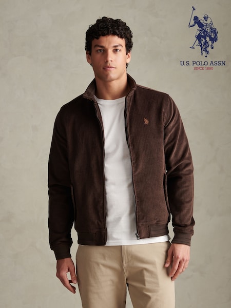 Brown - Regular U.s. Polo Assn. Corduroy Harrington Jacket