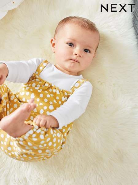Yellow Ochre Spot Baby 2 Piece Dungaree And Bodysuit Set (0mths-2yrs) (882057) | €10.50 - €12