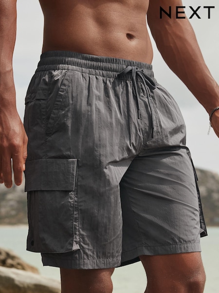 Fashion Cargo Charcoal Grey Utility Swim Shorts (882508) | €12.50