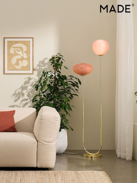 MADE.COM Pink Glass Adrianne Floor Lamp (882920) | €198