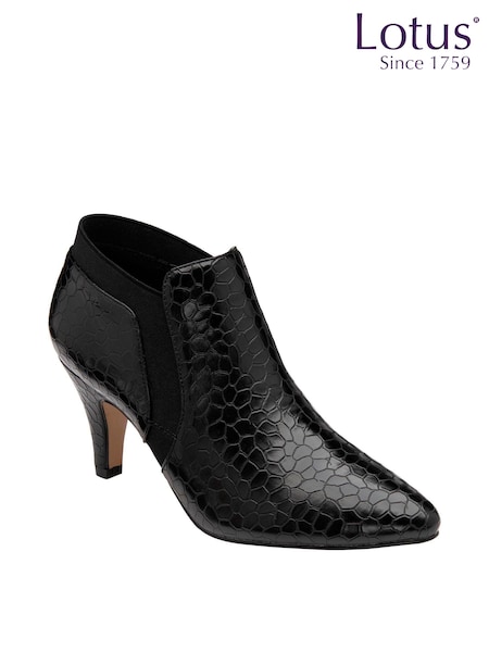 Lotus Black Stiletto Heel Shoe Boots (883040) | 322 QAR