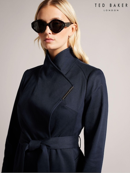Ted Baker Blue Rosina Midi Length Wrap Trench Coat (883085) | €182