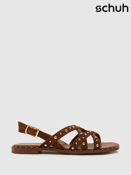 Schuh Thelma Studded Suede Sandals (883719) | AED122