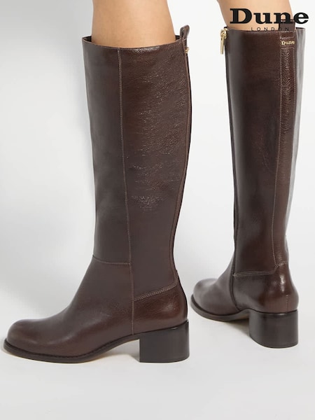 Brown - Dune London Turner Knee High Boots