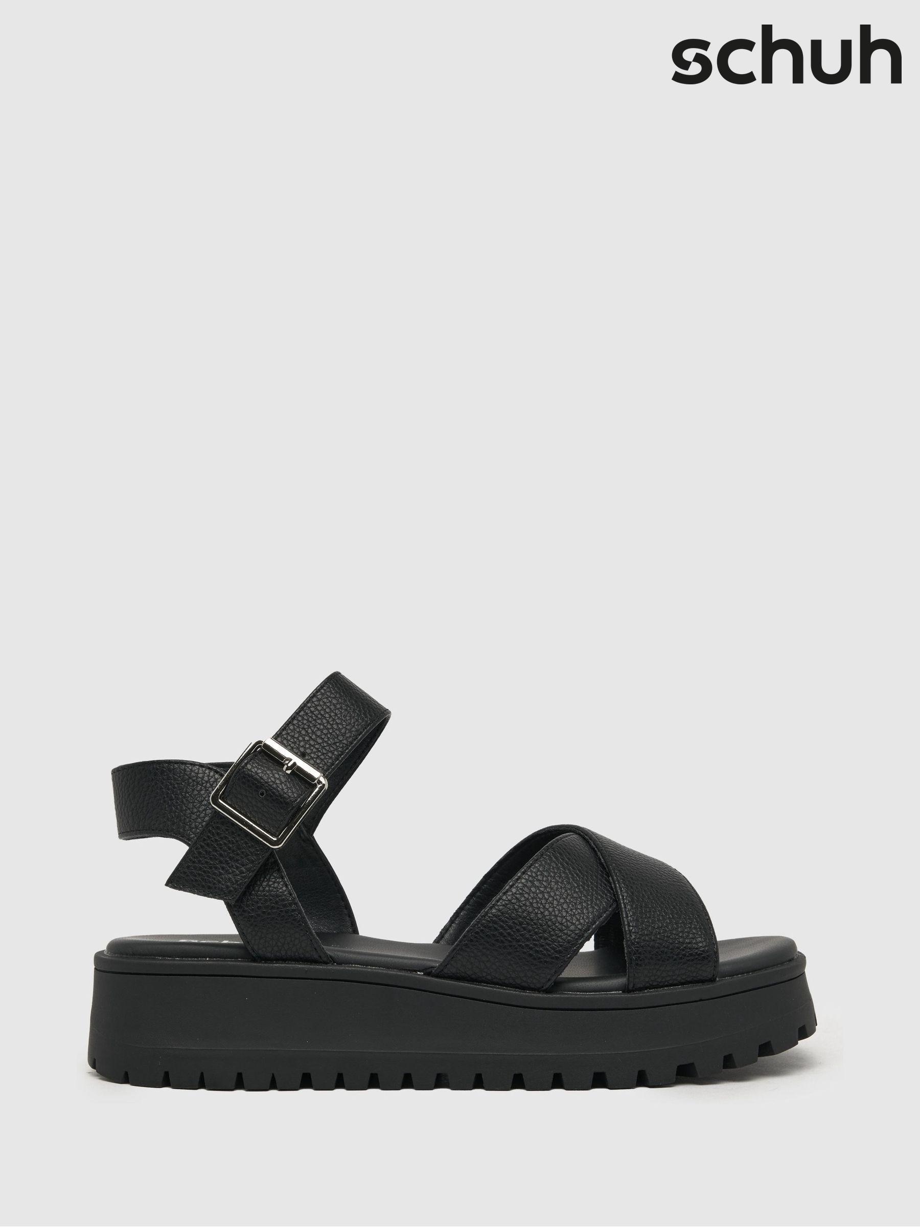 Plain black sandals flat deals