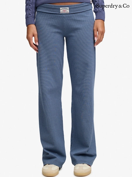Blue - Superdry Athletic Essentials Stripe Jersey Trousers
