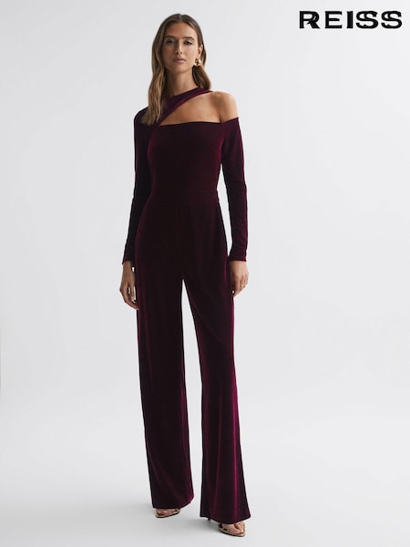 Baya - Reiss Adele Velvet Off-The-Shoulder Jumpsuit (884189) | 245 €