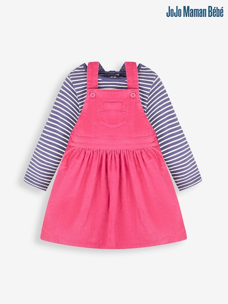 JoJo Maman Bébé Girls' Classic Cord Dress & Stripe Top Set (884322) | 44 €