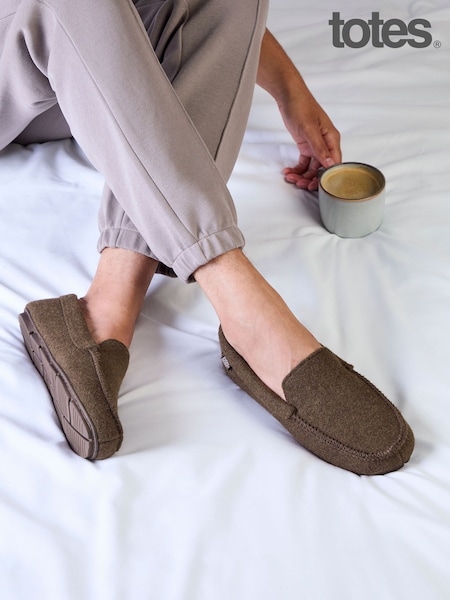 Marrón - Regular Totes Felt Moccasin Slippers