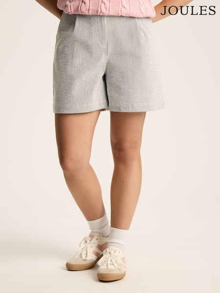 Joules Belmont Navy & White Seersucker Striped Shorts (884562) | €28.50