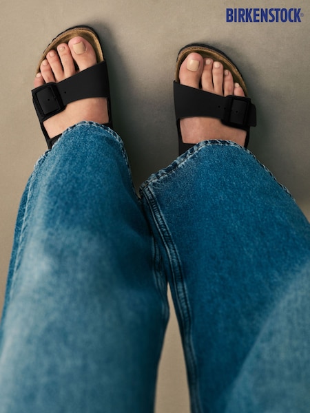 Birkenstock Ebony Black Arizona Birko Flor Sandals (884599) | €102