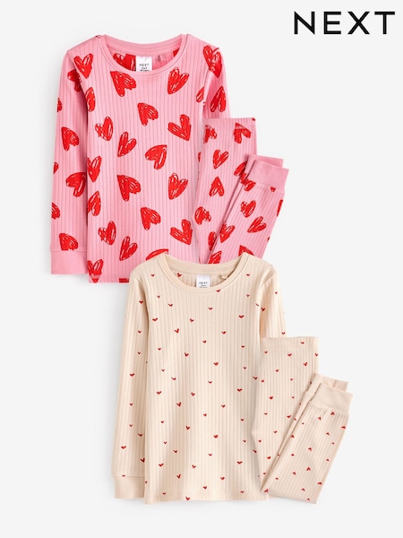 Pink/Red Heart 100% Cotton Pyjamas 2 Pack (9mths-12yrs) (884999) | $71 - $97