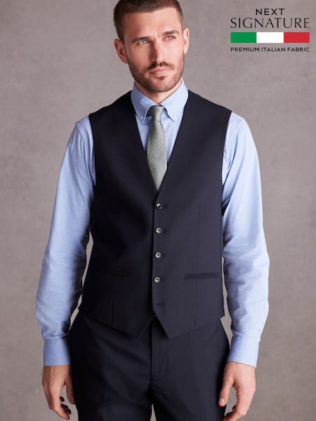 Navy Blue Signature Tollegno Suit Waistcoat (885564) | €68