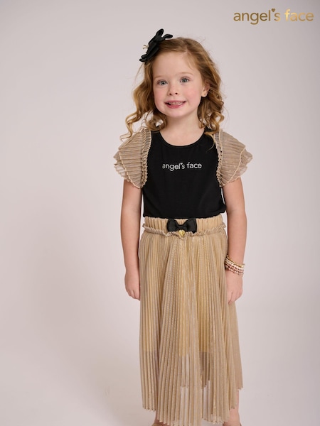 Angels Face Gold Priya Pleated Metallic Skirt (885774) | €30 - €31