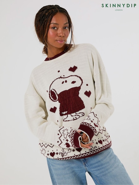 White - Skinnydip Peanuts X Snoopy Sweater Knitted Jumper