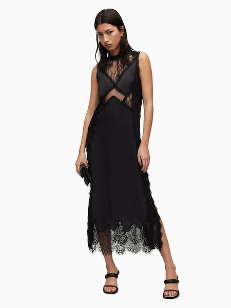 AllSaints Black Mila Dress (886074) | 443 QAR
