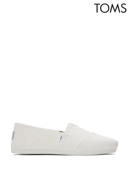 Biały - Klasyczne buty espadryle TOMS Vegan z bawełny z recyklingu (886403) | 140 zł