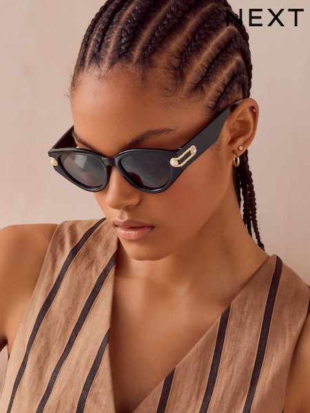 Black Polarized Pearl Cateye Sunglasses (886595) | €9