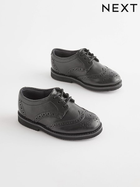 Black Standard Fit (F) Smart Leather Brogues Shoes (886650) | €5