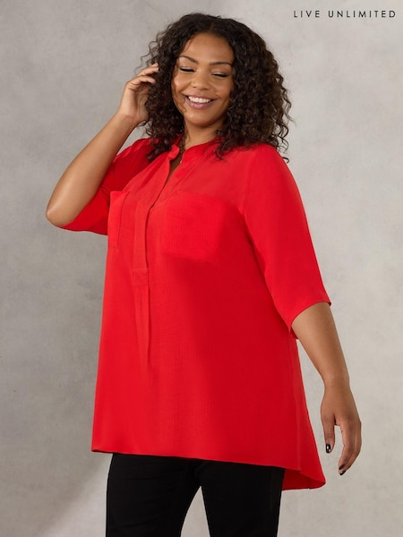 Live Unlimited Curve - Red Highlow Blouse (886655) | €34