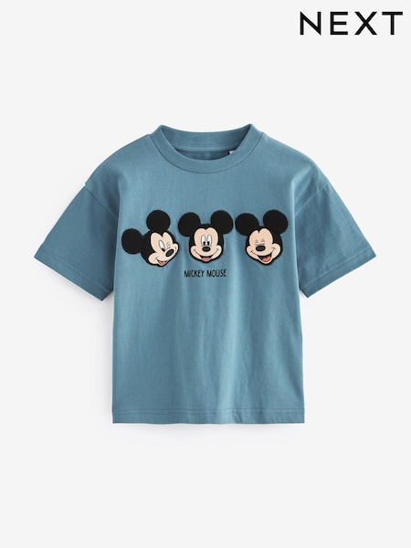 Blue 100% Cotton Padded Mickey Short Sleeve T-Shirt (3mths-7yrs) (886785) | €8 - €10