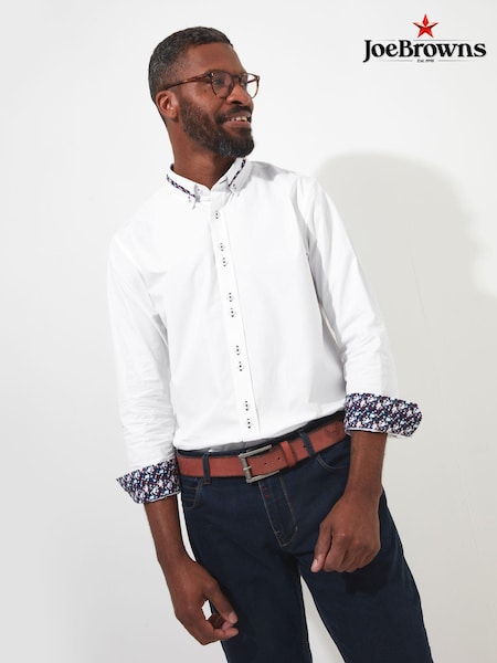 Joe Browns White Cool 100% Cotton Collar Shirt (887118) | 99 QAR