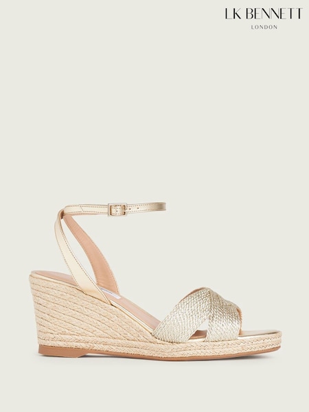 LK Bennett Metallic Santana New Mabella Rope Sandals (887167) | €344